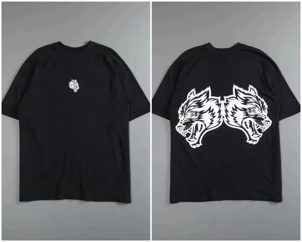 Streetwear Brand Clothing - レトロブラックウルフヘッドハイエンドフィットネスストリートファッションブランド Tシャツコットングラフィック Tシャツ男性女性夏ストリートウェア