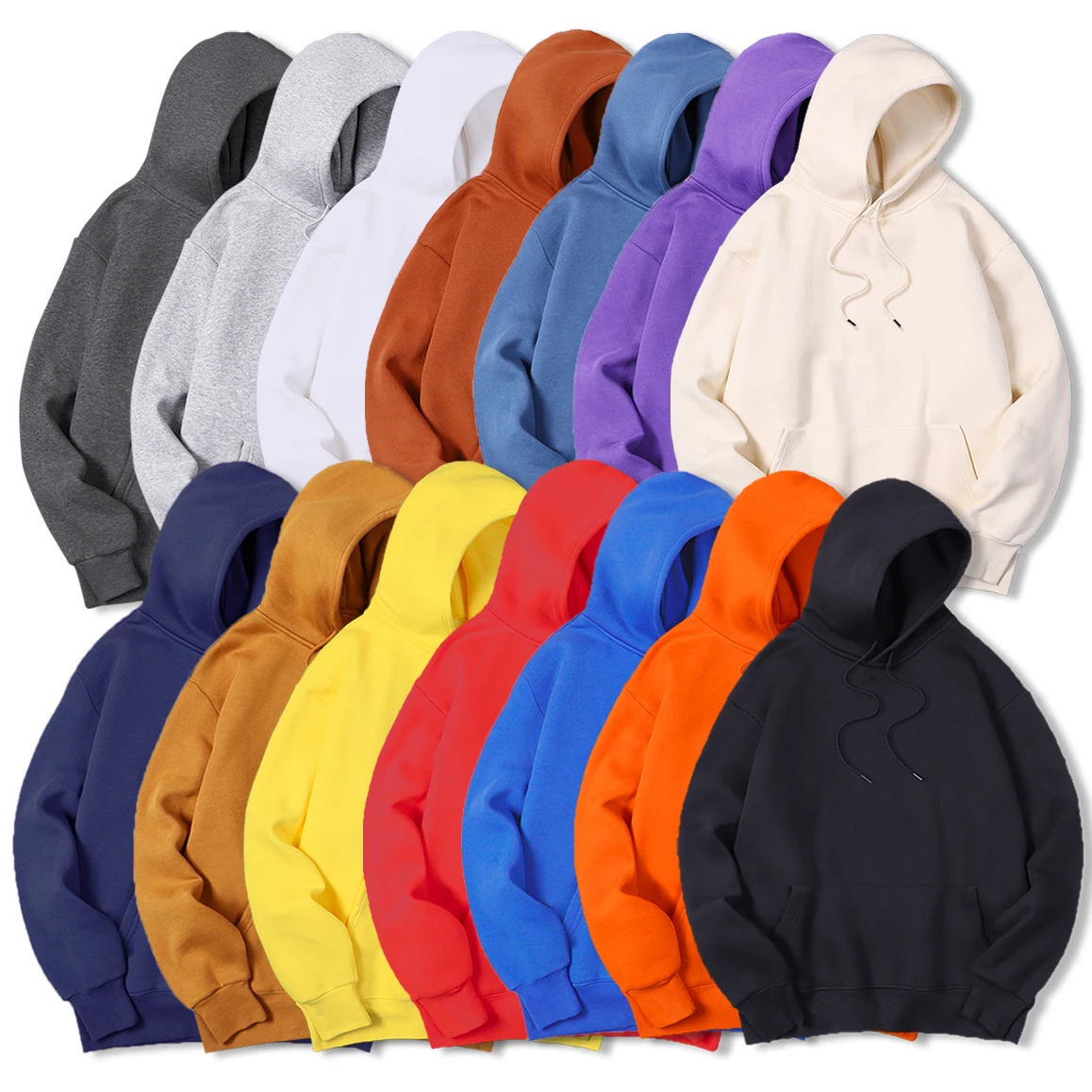 Streetwear Brand Hoodie - メンズ無地フード付きセーター 暖かいウール製 ファッションストリートウェア ゆったり通気性のあるジャージー 2026ブランド ストリートファッション