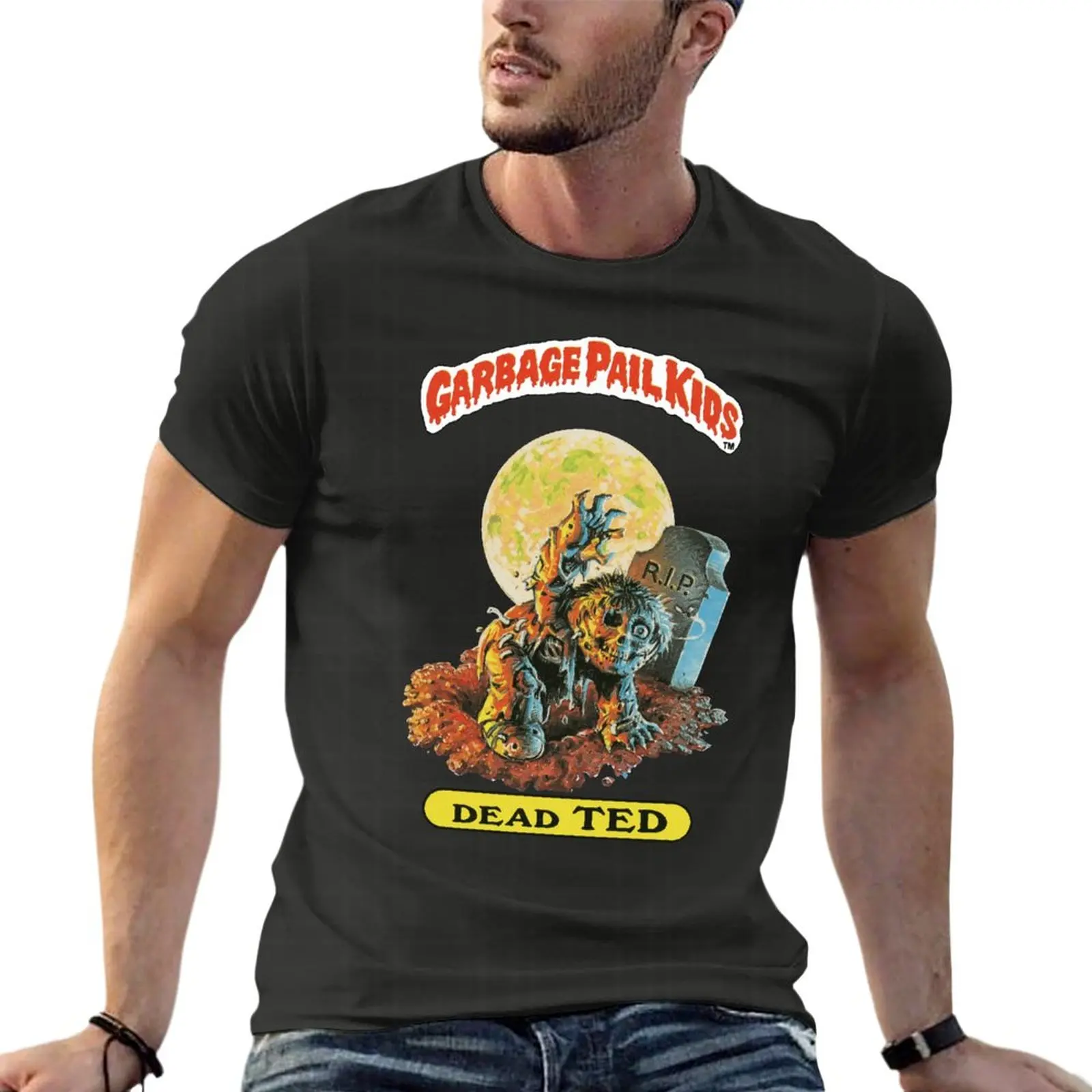 Streetwear Brand Clothing - 男性用の特大のゴミ箱Tシャツ,綿100% のストリートウェア,大きなトップ,子供用のブランドの服,80年代のリック