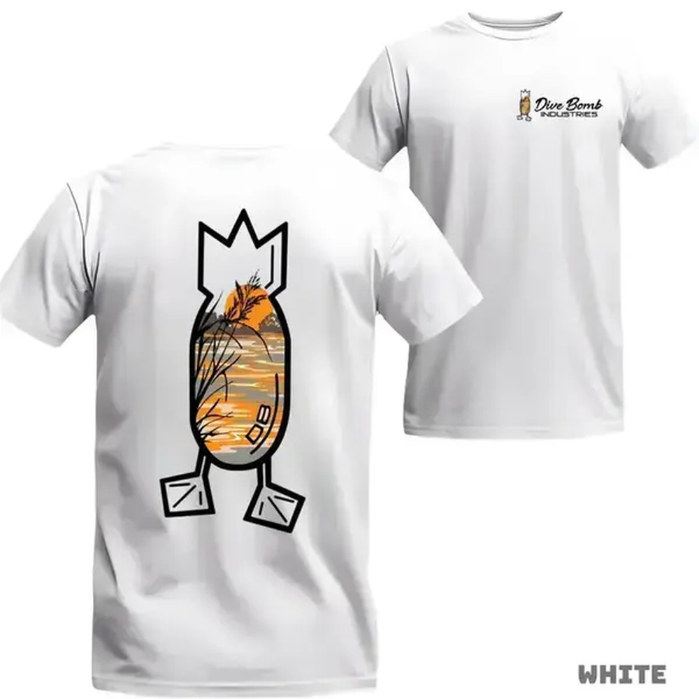Women Streetwear Brand - Tシャツ、サンセットアウトドアシーンロゴTシャツ、ウォーターフォールブランドダックグラフィック、ハンター向けアウトドアライフスタイルストリートウェア、男女兼用カジュアルグラフィックTシャツ、メンズ・レディースウェア、ハンティングユニセックスTシャツ、ヴィンテージTシャツ
