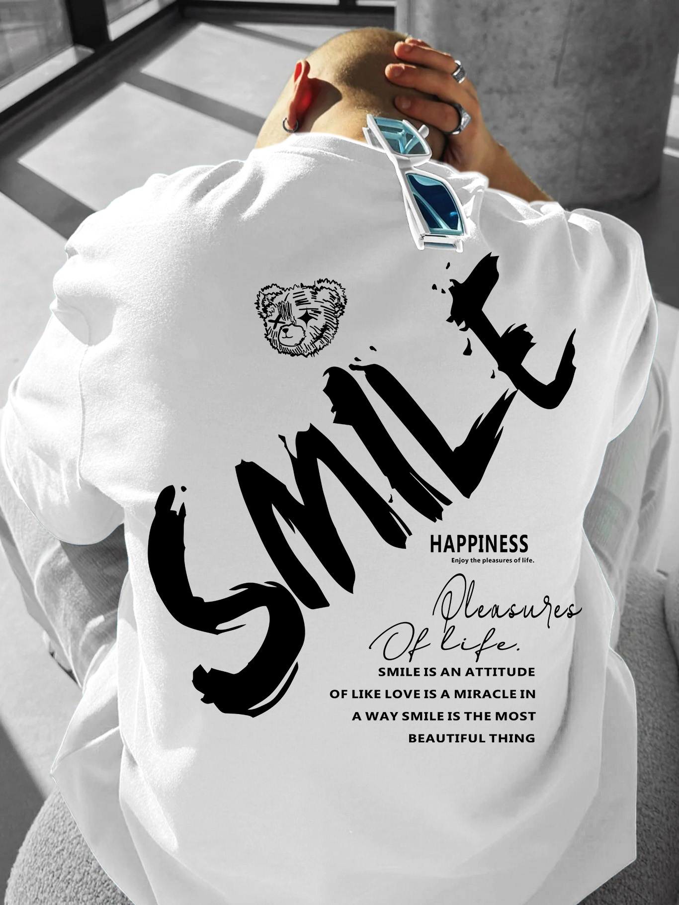 Streetwear Brand Quotes - メンズ オーバーサイズ ストリートウェア Tシャツ ブランド スマイル