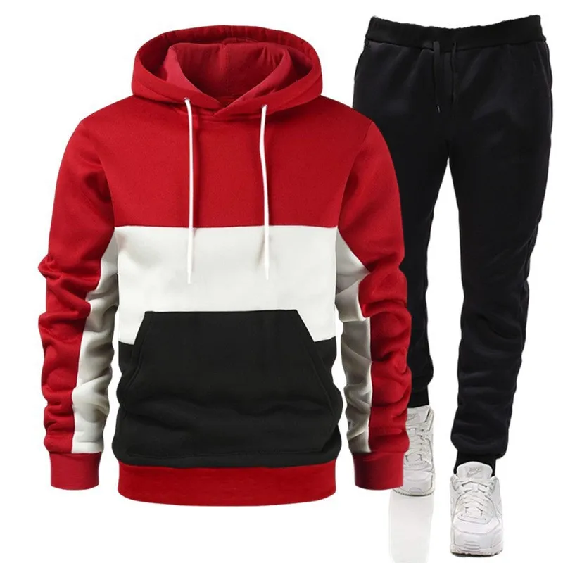 Streetwear Brand Hoodie - メンズ2点セットブランド秋冬パーカースーツメンズファッションパーカーブランドパンツカジュアルジョギングスーツスポーツ男性用ウェアスウェットシャツ