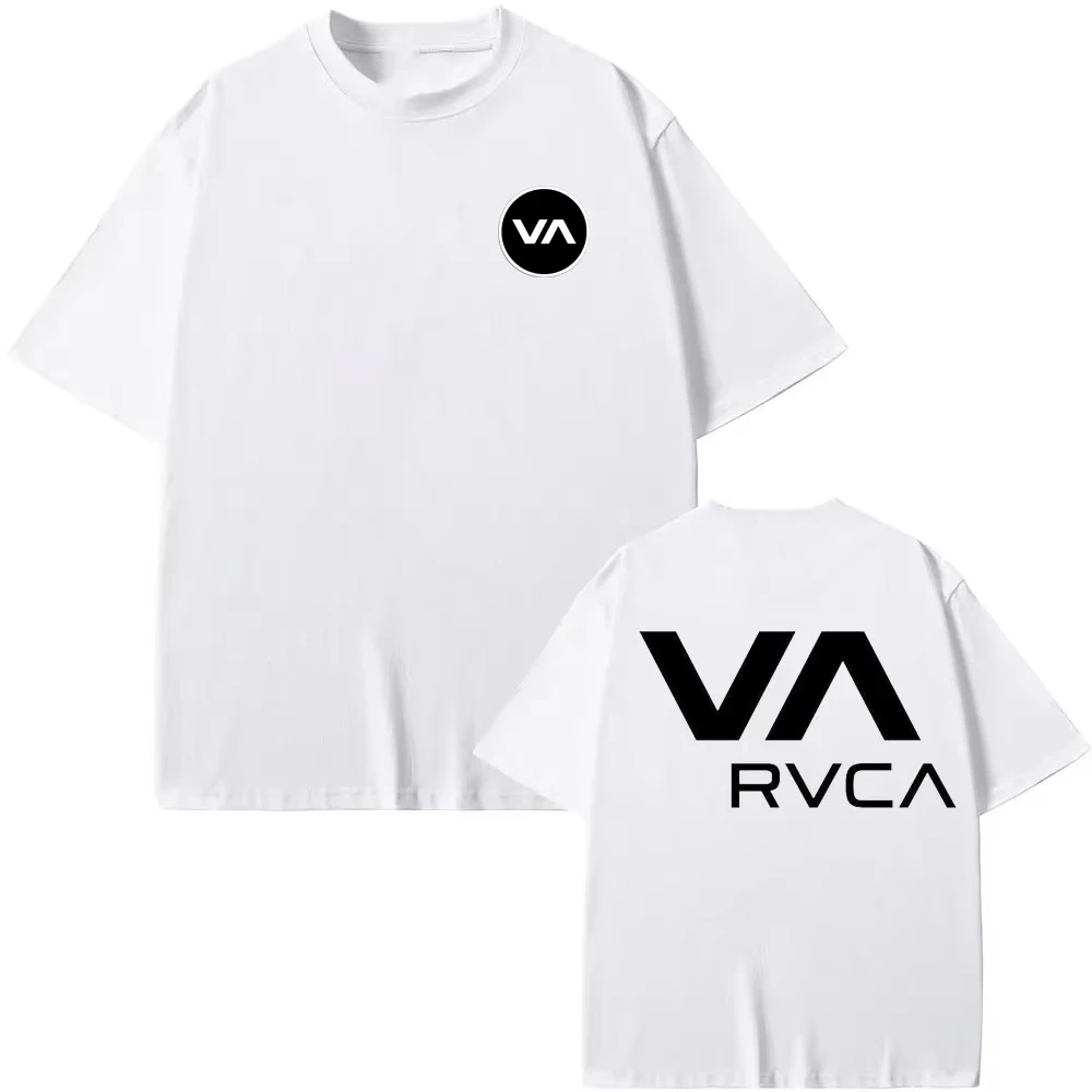 Women Streetwear Brand - RVCA Tシャツ黒 Tシャツ夏の綿 Tシャツ夏半袖ファッション男性女性デザインブランド Tシャツトップストリート服