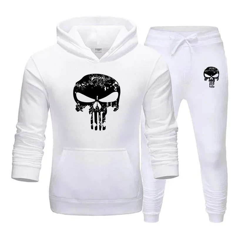 2 個セットトラックスーツフード付き男性スカルブランド秋冬ス - Streetwear Brand Hoodie のレビューと価格