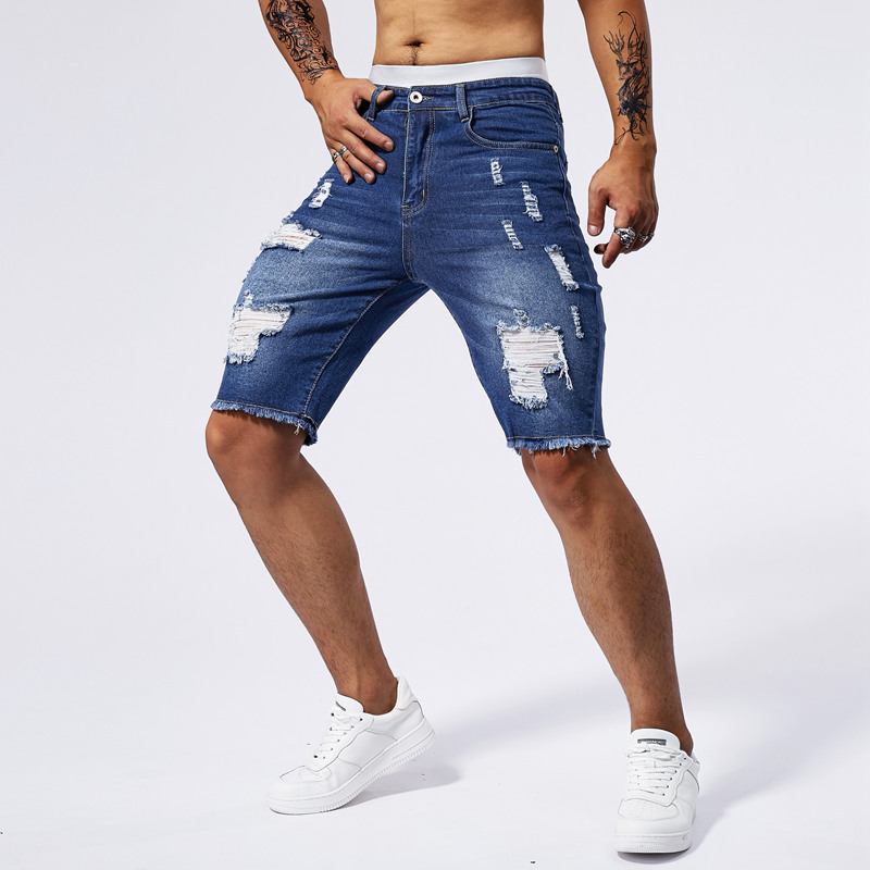 2025 夏の新メンズリッピングデニムショーツファッションヴ - Streetwear Brand Clothing のレビューと価格