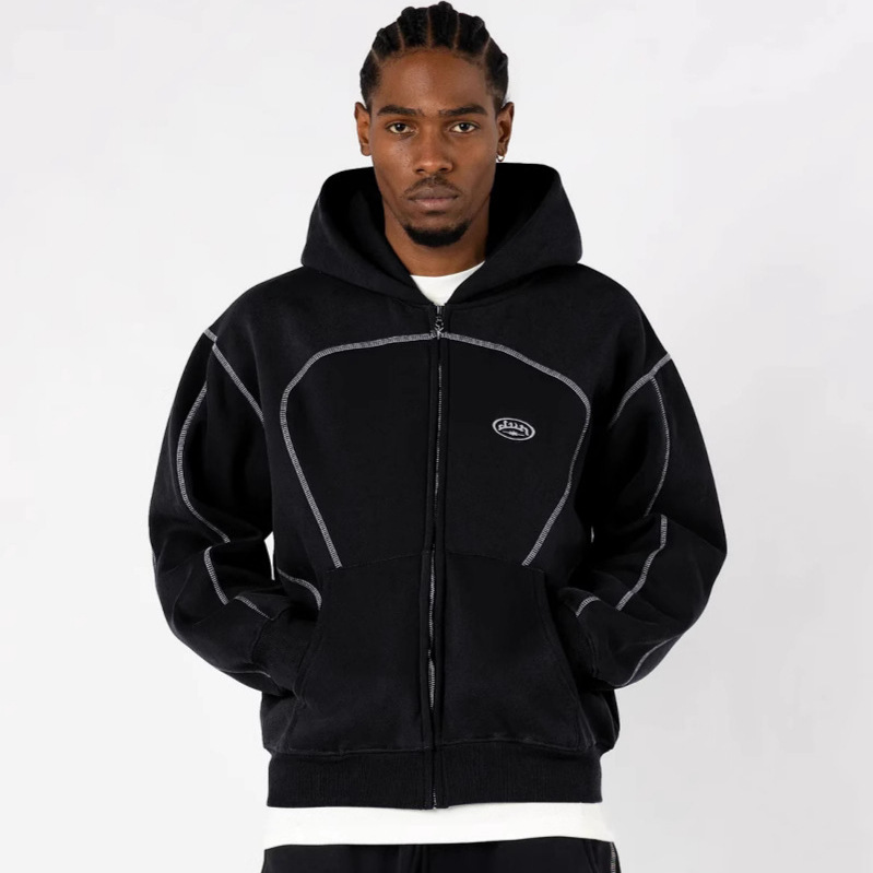 ルーズジッパーフーディーストリートウェアユニセックスカジュア - Streetwear Brand Hoodie のレビューと価格