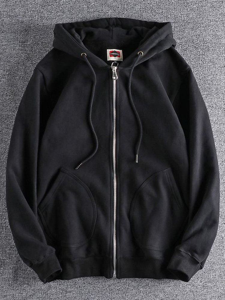 メンズフード付きジッパーカーディガンスウェットシャツ厚みのあ - Streetwear Brand Hoodie のレビューと価格