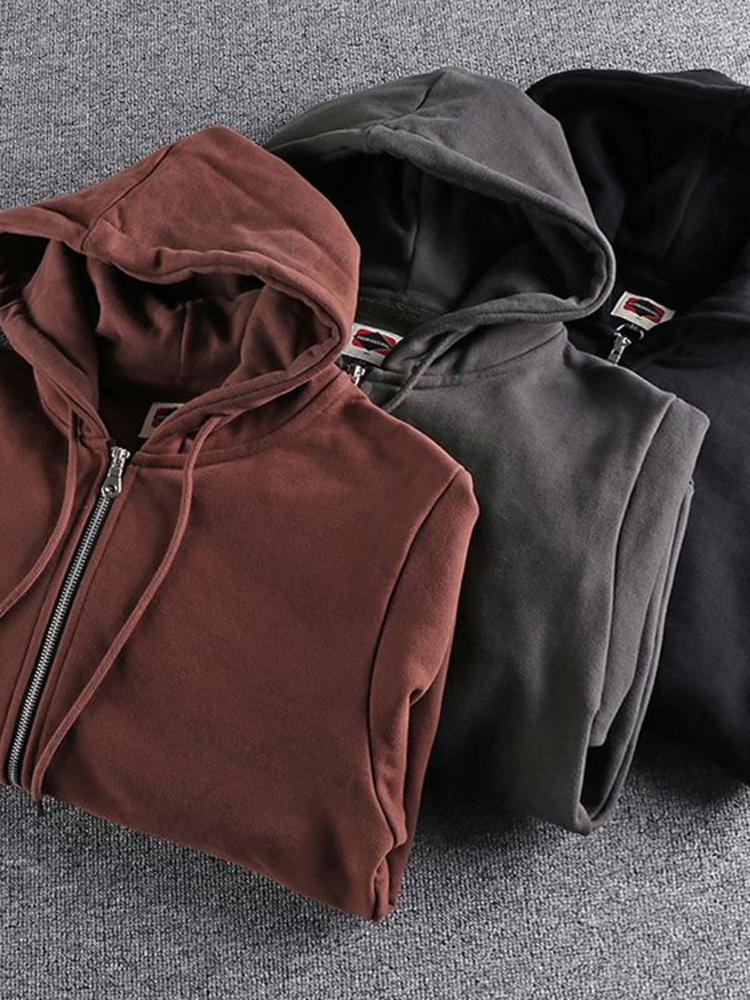メンズフード付きジッパーカーディガンスウェットシャツ厚みのあ - Streetwear Brand Hoodie のレビューと価格