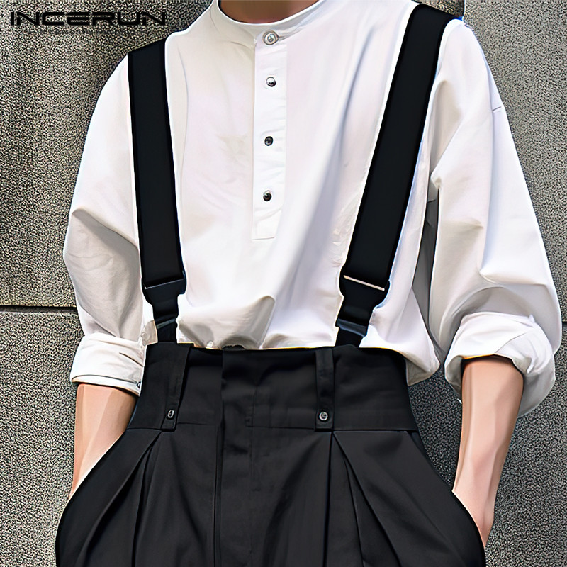 Incerun-メンズ単色ジャンプスーツ、ルーズジョガー、カ - Streetwear Brand Clothing のレビューと価格
