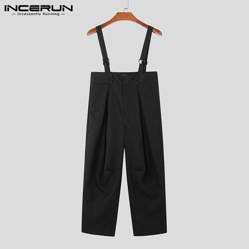 Incerun-メンズ単色ジャンプスーツ、ルーズジョガー、カ - Streetwear Brand Clothing のレビューと価格